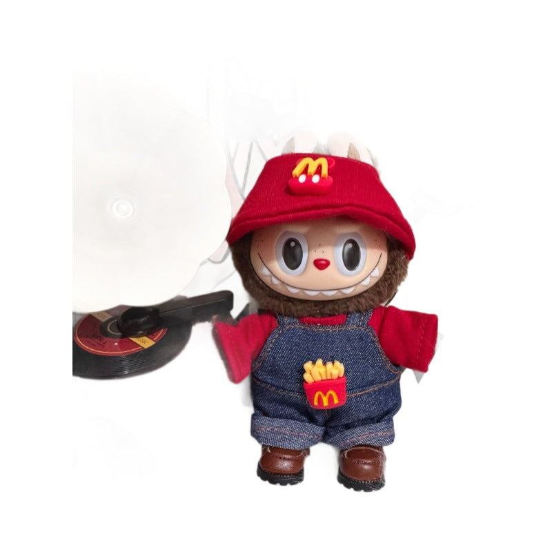 Doll Clothes for 17cm Labubu - Outfit Set Doll Clothes Accessories for Labubu - Fashion Hat and Overalls Outfit Set,Luxury Cute Doll Clothing(No Doll,Just Clothes)