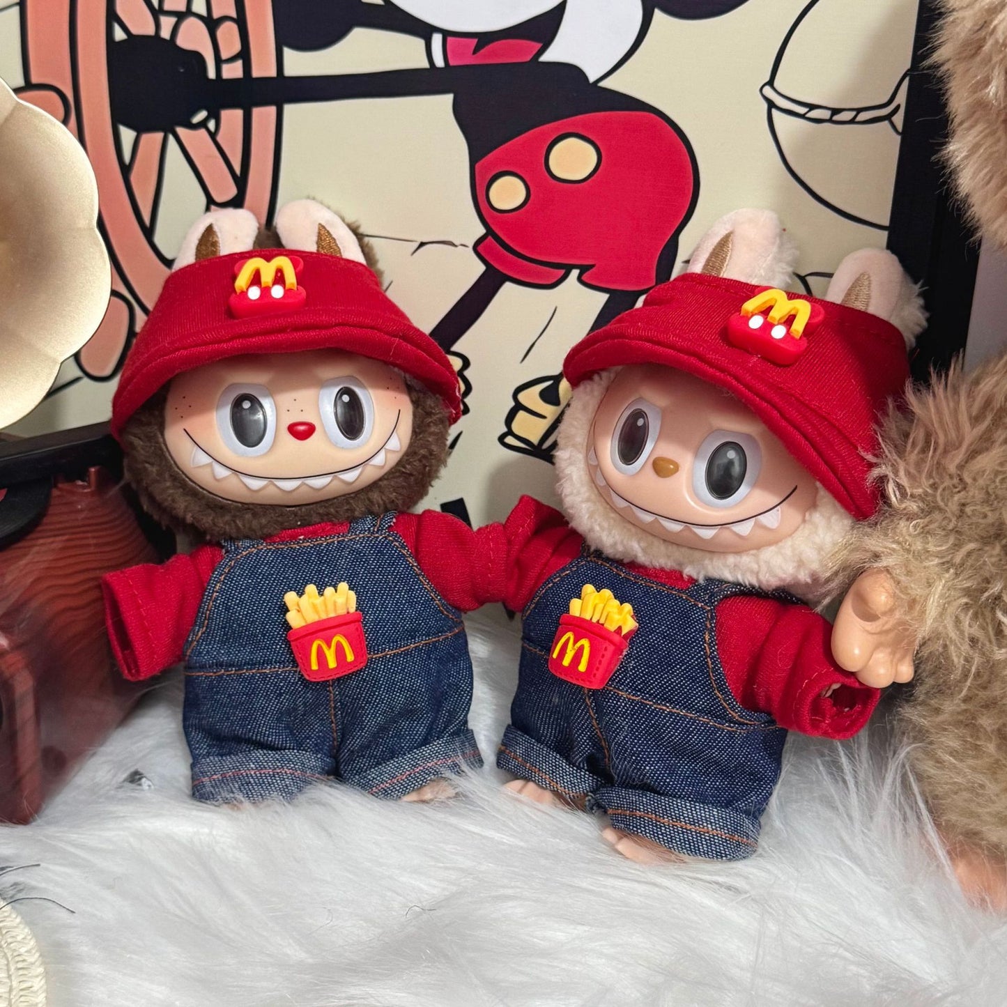 Doll Clothes for 17cm Labubu - Outfit Set Doll Clothes Accessories for Labubu - Fashion Hat and Overalls Outfit Set,Luxury Cute Doll Clothing(No Doll,Just Clothes)