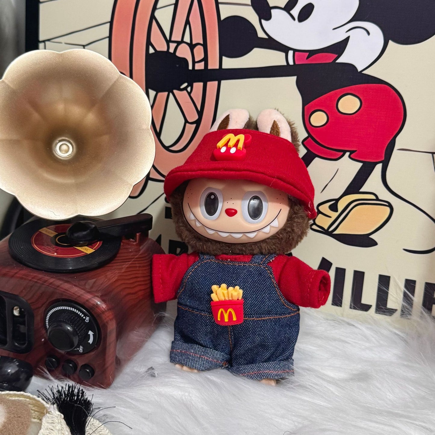 Doll Clothes for 17cm Labubu - Outfit Set Doll Clothes Accessories for Labubu - Fashion Hat and Overalls Outfit Set,Luxury Cute Doll Clothing(No Doll,Just Clothes)