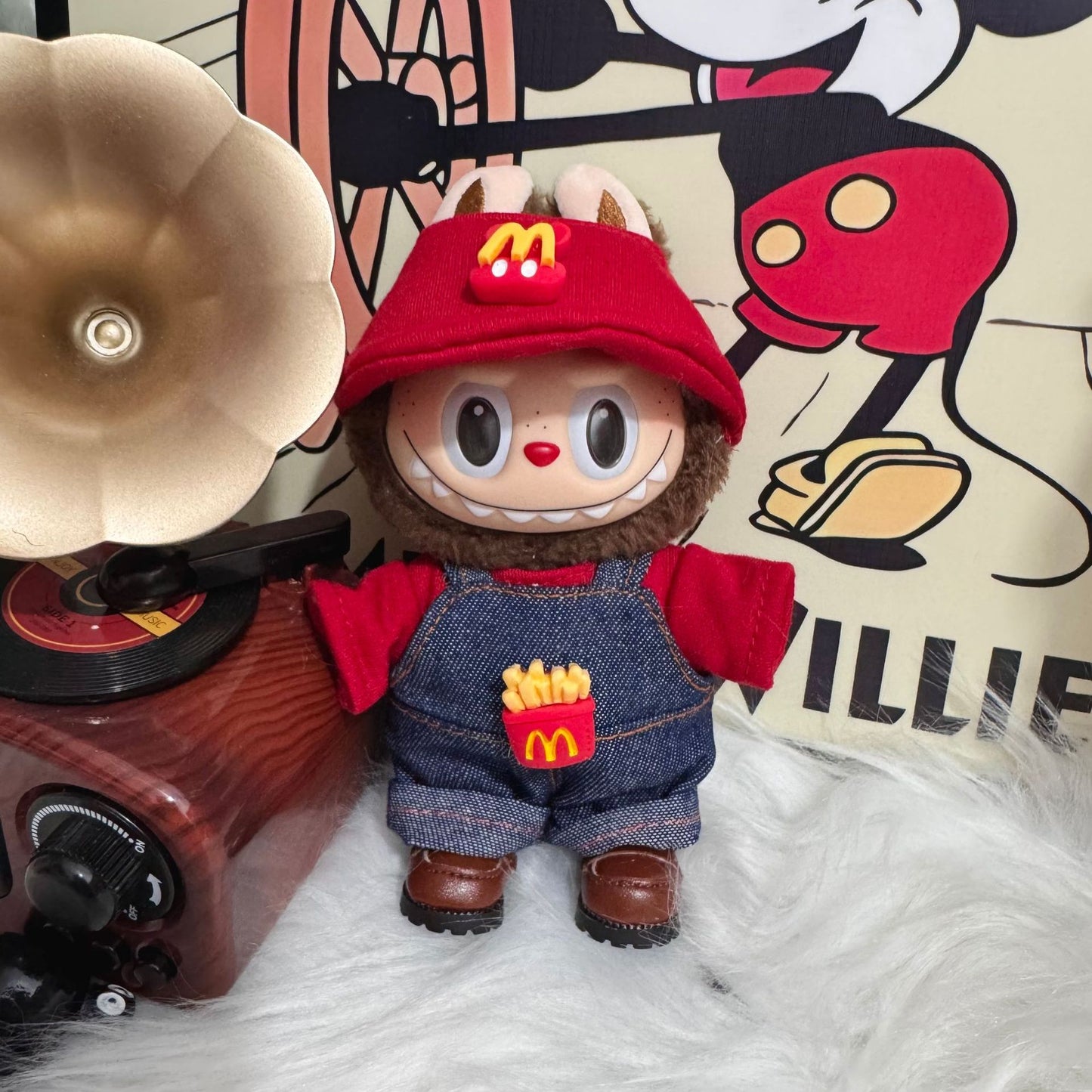Doll Clothes for 17cm Labubu - Outfit Set Doll Clothes Accessories for Labubu - Fashion Hat and Overalls Outfit Set,Luxury Cute Doll Clothing(No Doll,Just Clothes)