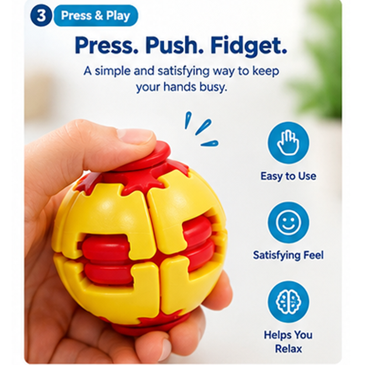 Classic Press Fidget Ball – Colorful Press Toy
