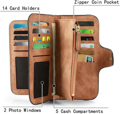 Soft Leather Wallet Long Clutch Card Card Holder Purse For Women