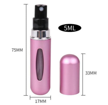 4PCS 5ML Mini Refillable Travel Portable Perfume Atomizer Bottle Spray Pump Case