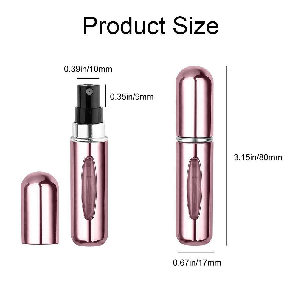 7PCS 5ML Mini Travel Perfume Atomizer Bottle Refillable Portable Spray Pump Case