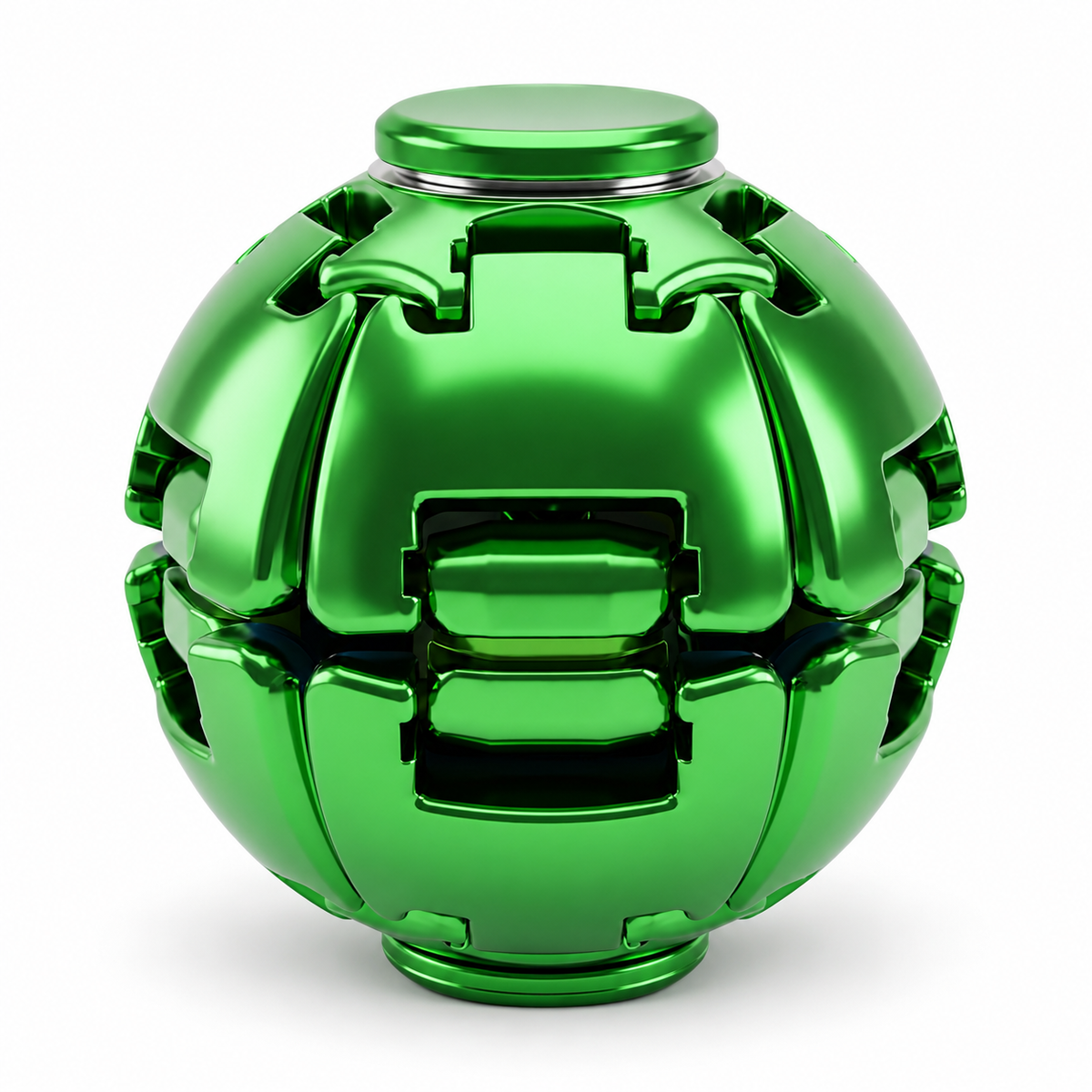 Metallic Green Fidget Ball – Press & Spin Sensory Desk Toy