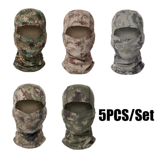 5PCS Desert Balaclava Full Face Coverage Mask Set - Unisex Winter Hunting, Cycling, Skiing and Training Accessories