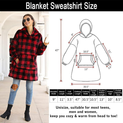 Oversized Blanket Sweatshirt Fleece Hoodie with Large Front Pocket for Women