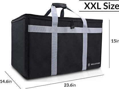 Insulated Food Delivery Bag XXL - 23x14x15" Waterproof Grocery Storage