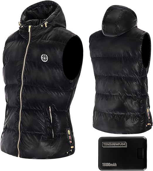 Men Women Winter Heated Vest Hood Electric Warm Vest Battery Included