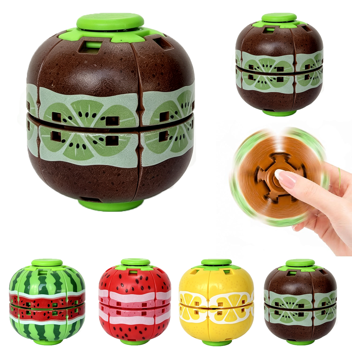 Fruit Fidget Spinner Ball — Cute Fruit-Shaped Sensory Stress Relief Toy