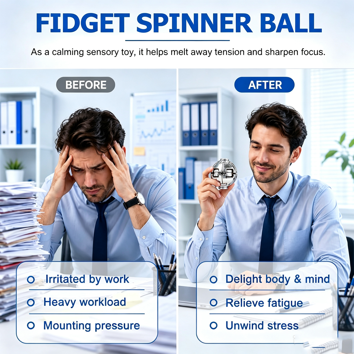 Electroplated Press Fidget Ball – Metallic Finish Press Toy