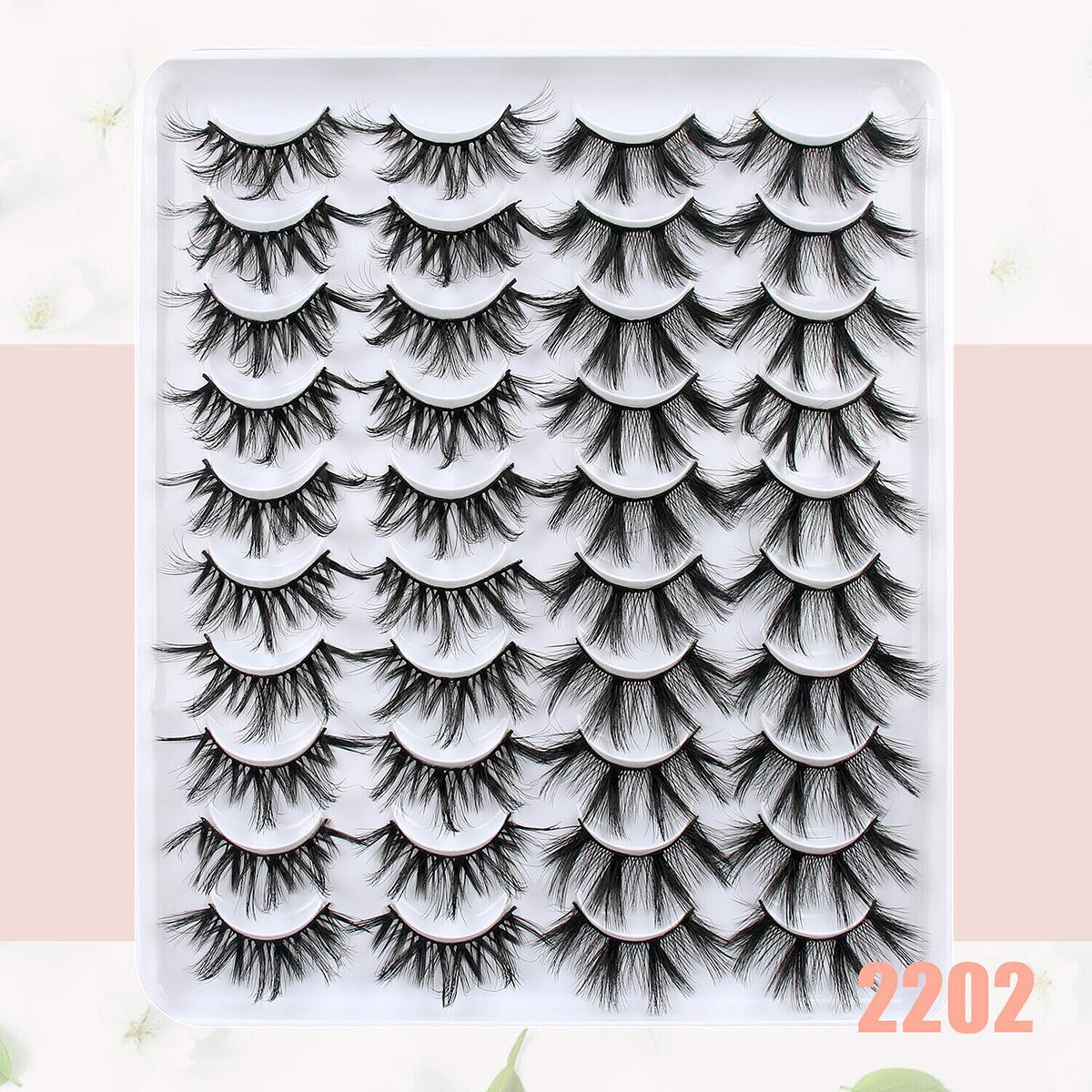 20 Pairs 3D False Eyelashes Black Soft Lashes