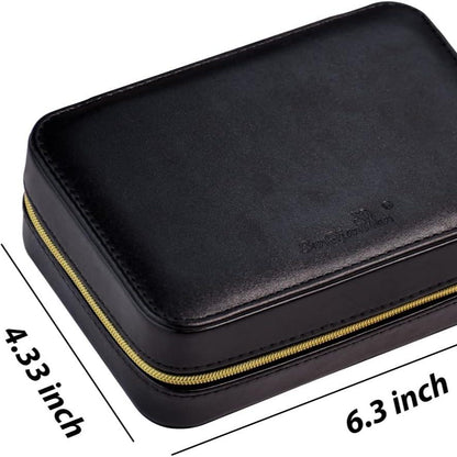 Small Jewelry Travel Organizer Box with PU Leather Portable Jewelry Storage Case for Necklace Rings Earrings