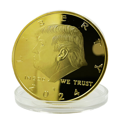 2024 Donald Trump President Gold Coin IN GOD WE TRUST Coins 5 PC S