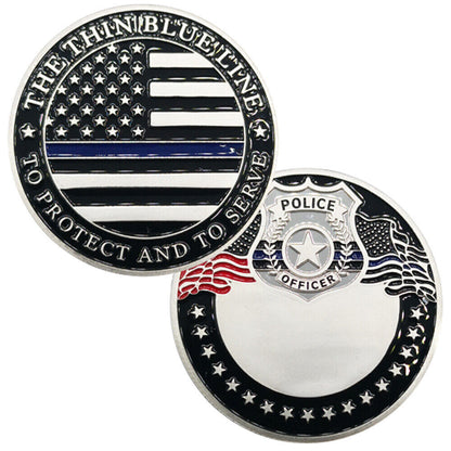 5PCS Police Officer Challenge Coin Law Enforcement Collectible Blue Lives Coins