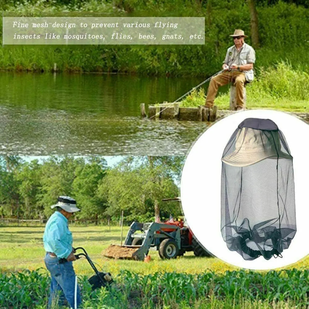 Anti-Mosquito Bug Bee Insect Head Net Hat Cap Sun Protection Fishing Hiking 1-10