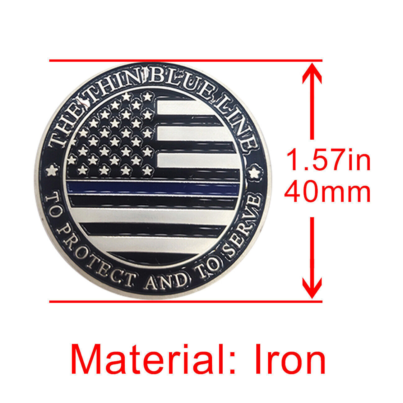 1pcs Police Officer Challenge Coin Law Enforcement Collectible Blue Lives Coins
