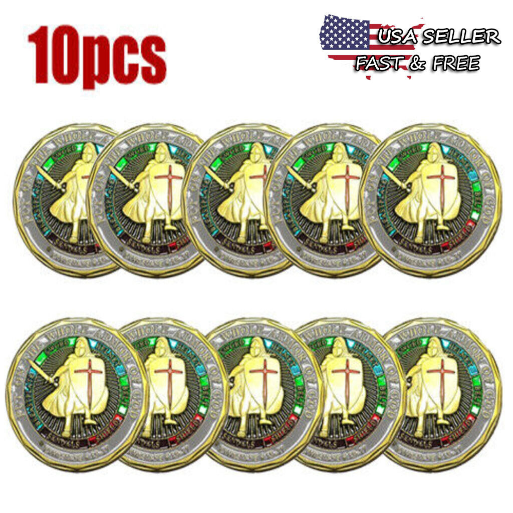 10X Put on The Whole Armor of God Challenge Coins Prayer Commemorative Coins