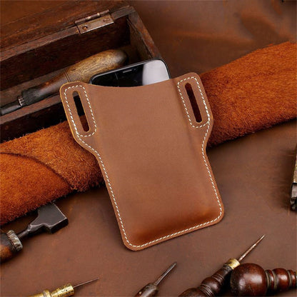 Men Cell Phone Holster Belt Pack Bag Loop Waist Holster Pouch Case Leather Wallet Cover|Father's Day Gift