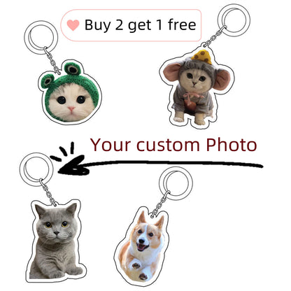 Photo Keychain |Custom Acrylic Dog Keychain |Cat Keychain Customize| keychain with your own image |Pet memorial Keychain| Birthday Present
