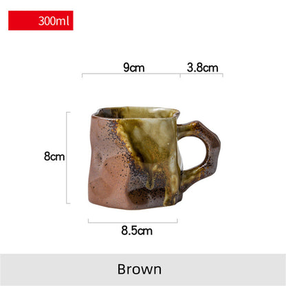 Creative shaped ceramic mug - handmade coffee mugs -300ml pottery mug- Unique coffee cup-gift for him/her