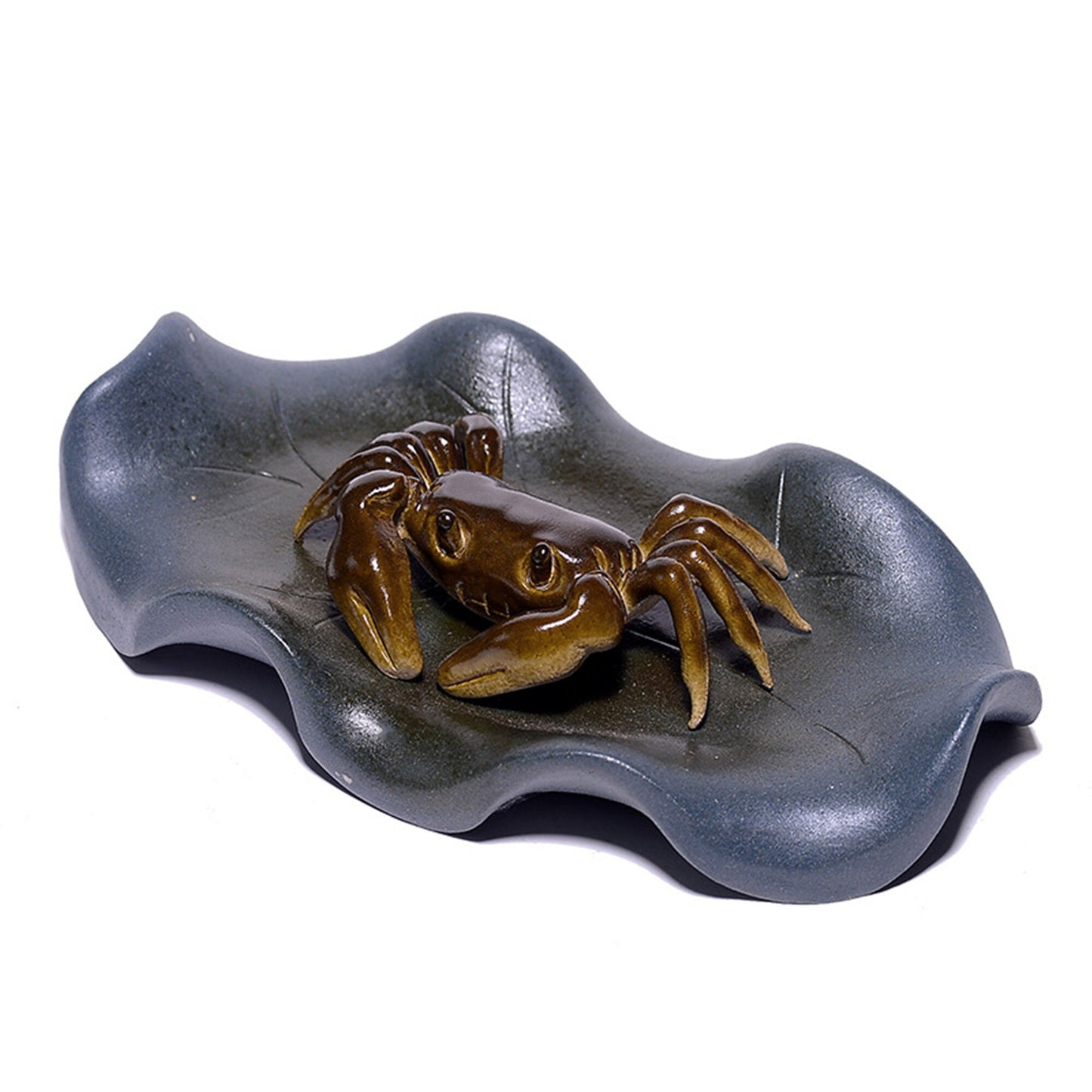 Purple Clay Tea Pet -Sculpture Kung Fu Tea Pet- Changing Color Crab Lotus Leaf Crafts- Tea Accessories  -Tea Play-Gift for Him