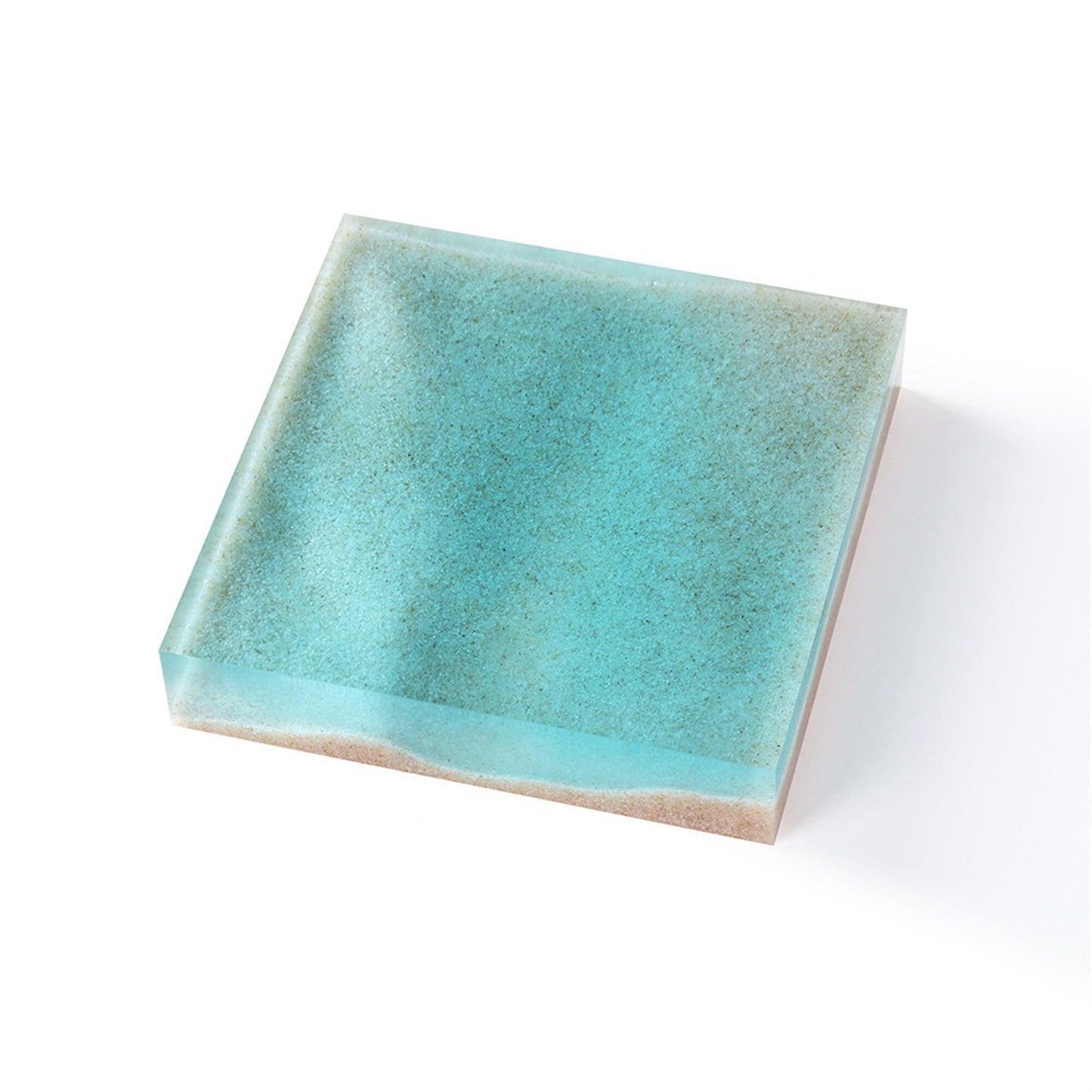 Handmade Transparent Blue Resin Beach Coasters-Resin Coasters - Coffee Coaster-Resin Art-Christmas Gift-Housewarming Gift-Home Art Decor