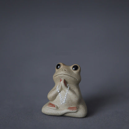 Creative Ceramic Frog Tea Pet - Zen Tea Pet Ornaments - Tea Accessories Tea Play - Buddha Ceramic Frog-Gift for Him /Tea Lover