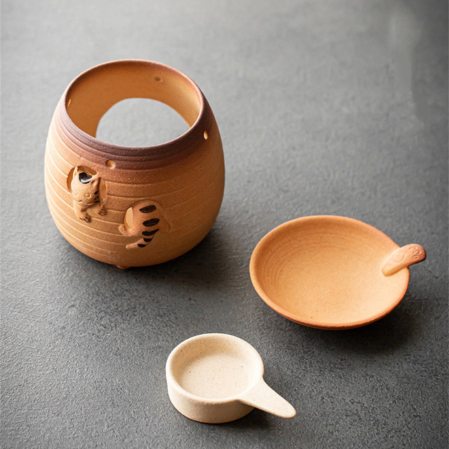 Japanese Pottery Kitten Roast Tea Oven- Ceramic Tea Roaster- Tea Awaker - Tea Coffee  Makers - Tea Warming-Kung Fu Tea Accessories-Tea Gifts