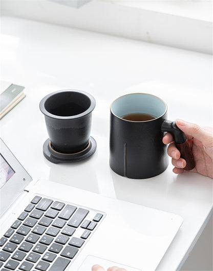 Ceramic Tea Mug with Infuser- Ceramic Tea Cup Coffee Mug 350ml -Gift for birthday, Valentine's Day and New Year