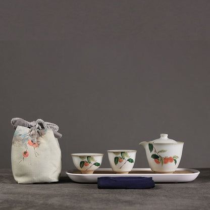 Ceramic Tea Sets- Teapots With 2 Cups- Kung Fu Tea Sets -Travel Tea Set With Storage Bag -Tea Gifts