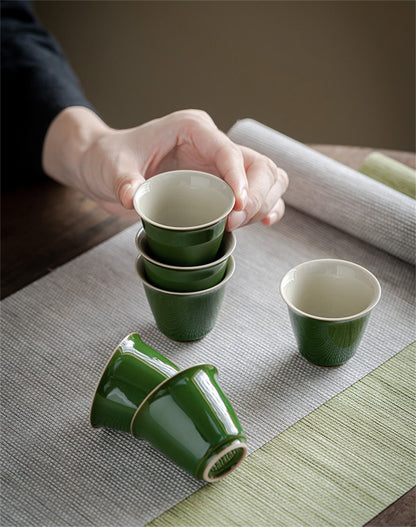 Green Ceramic Teacup Chinese Kung Fu Cup 40ml